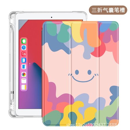 Etui til iPad 2024 Air 6 11" Tri fold Pen Slot Foundation Smiley Face Mini Flip