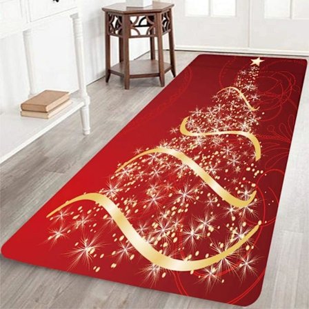 Christmas Rugs for Living Room, Dining Room, Bedroom, Hallway, Kitchen, Nursery, Non-Slip, 80 x 160 cm