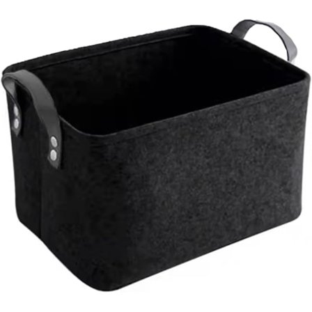 Svart korg, svart förvaringslåda, förvaringslådor i filt, förvaringskorgar, förvaringskorg i filt, hopfällbara öppna förvaringslådor