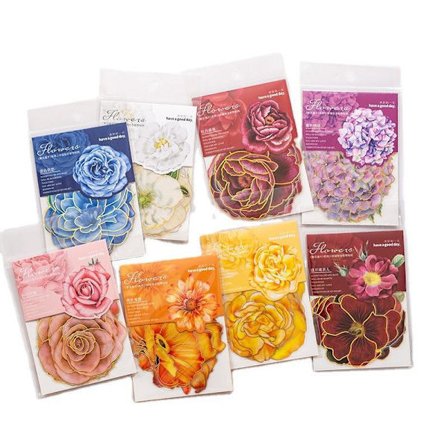 80 st blomsterklistermärken, blomsterklistermärken, albumklistermärken, holografiska S