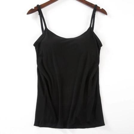 Dame polstret blød afslappet bh tanktop black XXL