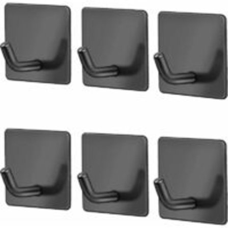 6 stk. selvklæbende kroge, klæbende krog til viskestykke, D