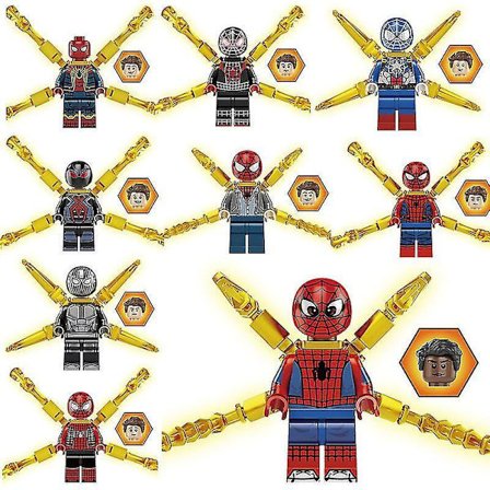 9pc Spiderman Puzzle Boy Small Particle Building Block Minifigure
