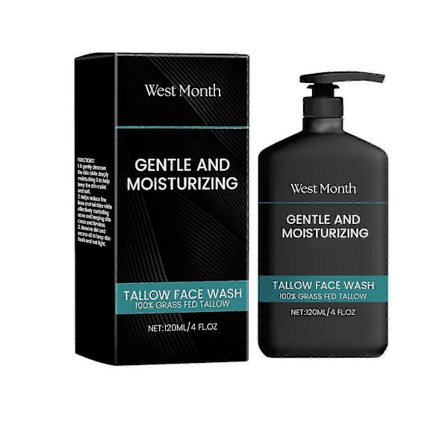 Ansiktsrens for menn med Talg og Appelsinskallolje - Mild, fuktighetsgivende dyp porevask for frisk, strålende hud - 120ml