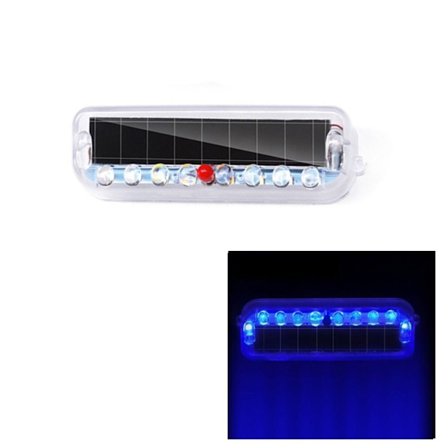 Solar Car Anti-tailgating Blinker lys Advarsel LED lys BLÅTT
