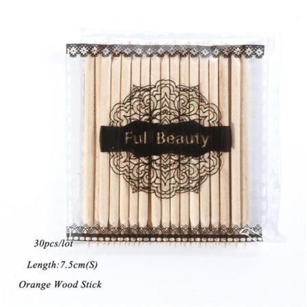 10/30/50/100 st Orange träpinnar Nagelbandsskjutare 02