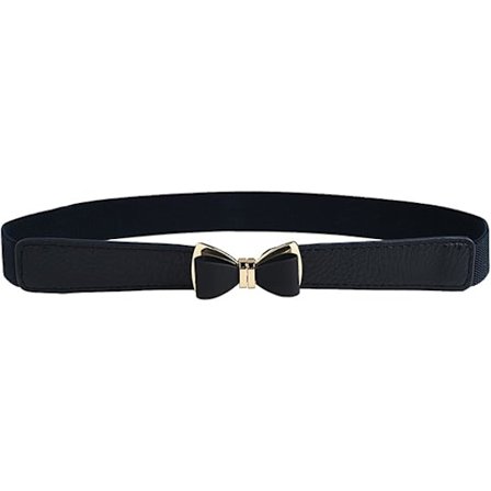 Dam 1" Bredd Rosett Smal Elastisk Midjebälte Stretchbälte Tunnt Bälte