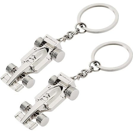 2 stk. F1 Racerbil Nøgleringe Metal Formel 1 Racerbil Nøglering Bilnøglering Håndtaske Charm{DH}