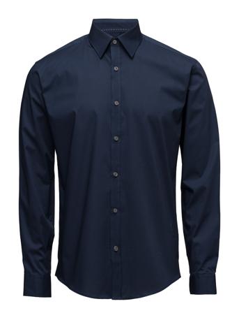 Mens Stretch Shirt L/S Paita Bisnes Sininen Lindbergh