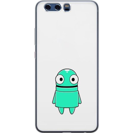 Kompatibel Mobilcover til Huawei Huawei P10 Turkis tegneseriefigur med store øjne og en glad personlighed i enkel illustration