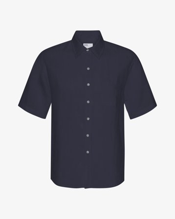 Linen SS Shirt - Navy Blue M