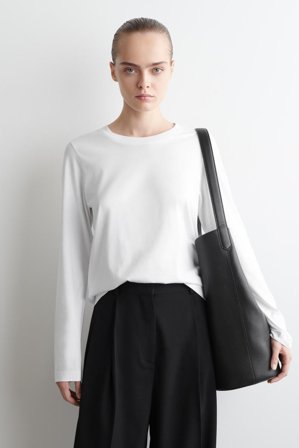 COS Women's 24/7 Long Sleeve T-Shirt in White