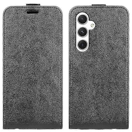 Vertikal Flip Lær Telefonveske Kompatibel med R64 med Teksturert Finish