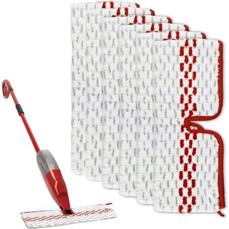 6 kpl moppiliina Vileda Spray Mop -täyttöön, mikrokuituiset moppityynyt, uudelleenkäytettävät 2-in-1, ihanteellinen puun, laminaatin, laattojen ja 