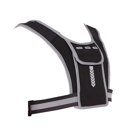 XJ-Løbevest telefonholder, refleksvest til løb, tilbehør med 2 skulderlommer og for- og baglommer, justerbar løbevest