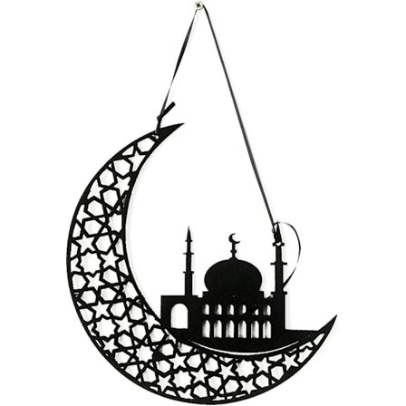 Glad eid mindre Bairam filt vacker hängande för festivalfest samla hem butik (svart)