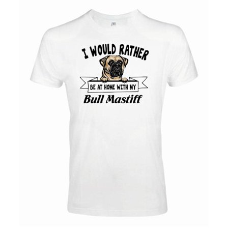 Bull mastiff peeking dog t-shirt - Rather be home with...