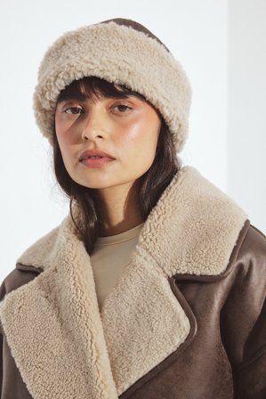 NA-KD Shearlingmössa - Hattar och kepsar - Brun - One Size