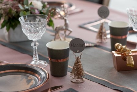 Bordkort runde grå 10-pak