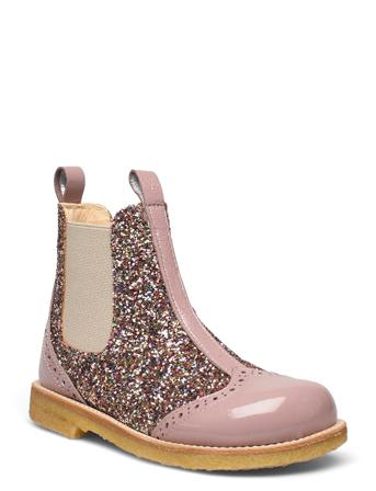 Booties - Flat - With Elastic Boots Støvler Lyserød ANGULUS