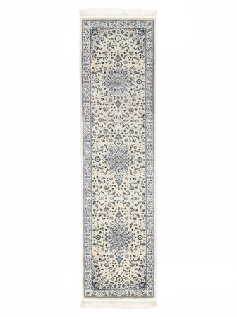 Nain Emilia Cream White/Blue Runner Rug Small Oeko-Tex