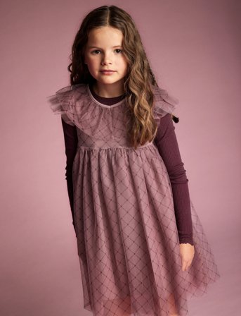 Creamie Dress Heart Mesh - Pink - 110