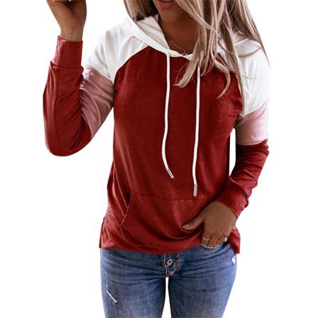 Kvinnor Splits Långärmad Tröja Casual T-shirt Hooded Top