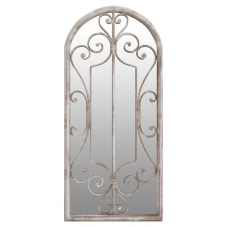 Vidaxl Trädgårdsspegel Sandfärgad 100x45 Cm Järn För Utomhusbruk Creme