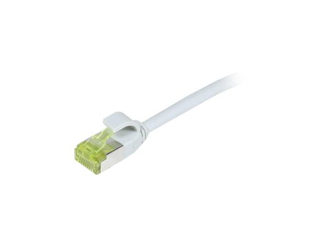 SYNERGY Patchkabel RJ45, CAT6A 500Mhz,10m, grau, S/FTP, slimline rund d=4,5mm, TPE/LSZH(Superflex), AWG28, mit CAT7 Rohkabel, Synergy 21