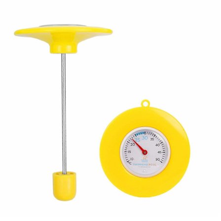 Flydende pooltermometre til opgraderinger Vandtemperaturmåler Vandtemperaturovervåger til babybade og svømmebassiner (FMY) Enkelt skala gul