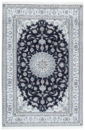 Tappeto Nain 199X300 Nero/Grigio Scuro (Lana, Persia)