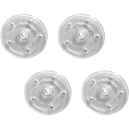 Set med 4 st 75 mm klara plast Lazy Susans med roterande bas