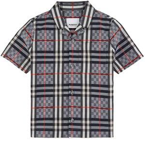 Kids - Burberry Gray Checked Shirt 18 Months - Tops - 18 months - Grey