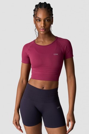 ICANIWILL - Define Seamless Cropped T-shirt Wmn Magenta Rose - Dam - Träningskläder från ICIW