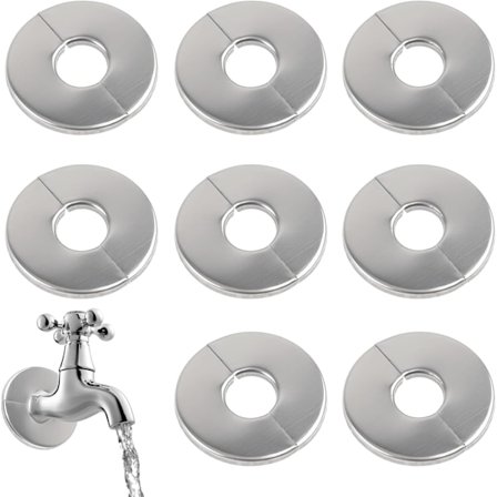 Stykker Brusebatteri Rosette, Sølv Rustfrit Stål Radiatorrørdækning, Forkromet Vandhane Rosette, 28 mm Indvendig Diameter til Vandhaner, Rør, Ra