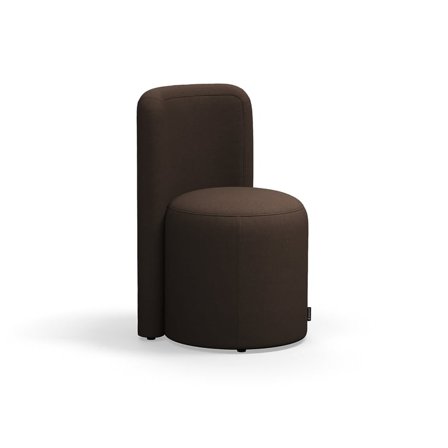 Pouffe VARIETY, with backrest, fabric Blues CSII, dark brown