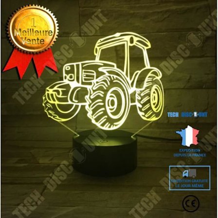 Bordslampa - TD - 3D Illusionslampa - 7 Färger - Uppladdningsbar USB - Modern Design