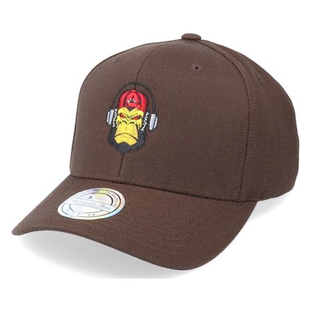 Iconic - Grumpy Music Monkey Brown 110 Adjustable Adjustable Brown Cap - @ Hatstore