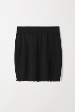 Soft Goat - Frayed Skirt - Kaschmirrock - XS - Black