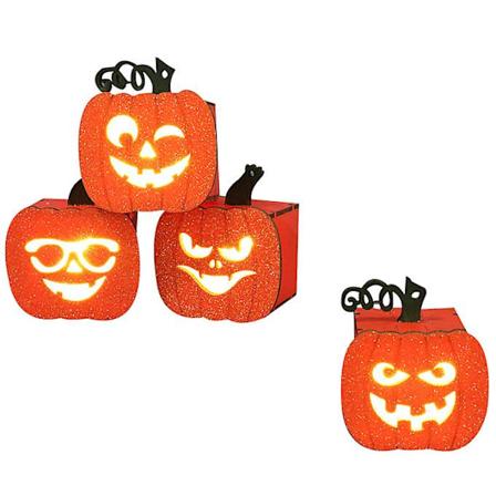 4 kpl Halloween-kurpitsakoristeita kynttiläpuukoristeita