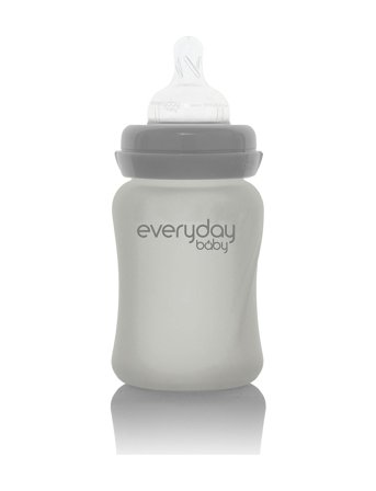 Everyday Baby | Glass Baby Bottle Healthy + Quiet Grey 150Ml | 150 ml