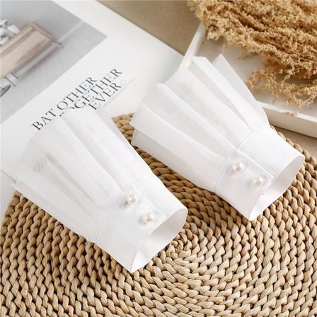 1Pair Fake Sleeve Irrotettavat hihansuut VALKOINEN