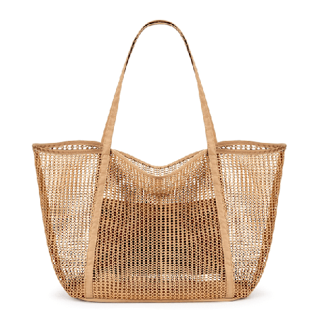 Strand Mesh Tote Bag, Dame skuldertaske 27L indkøbspose Shopping Bag Sommer Udendørs rejsetaske