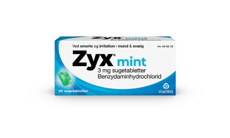 Zyx Mint Sugetabletter 3 mg 20 stk, Medicin & Pleje, Håndkøbsmedicin, Forkølelse