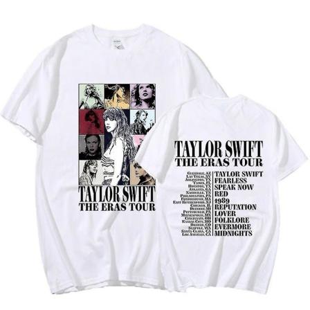 Unis Pop Taylor Swift The Eras Tour Tryckt T-shirt Tryckt T-tröja/Hoodies Huvtröja Pullover Toppar Casual Blusar 2-22 vit 3XL white