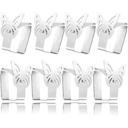 Pöytäliinan pidikkeet 8 kpl Ruostumaton teräs Pöytäliinan pidikkeet Pöytäliinan pidikkeet Perhosmalli