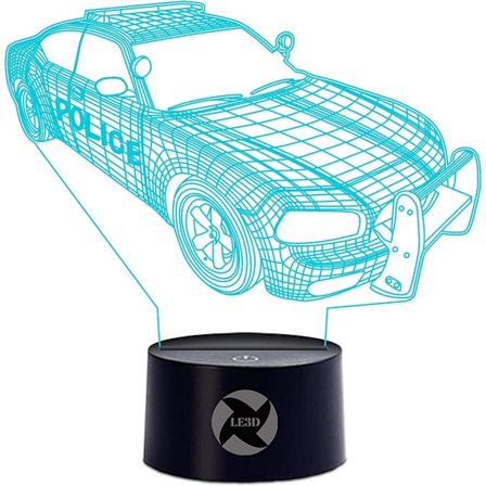 3D Optisk Illusjon Nattlys - 7 LED Fargeskiftende Lampe