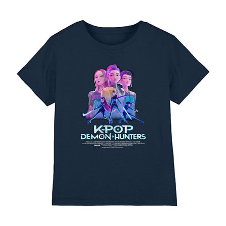 K-Pop Demon Hunters Barn/Kids Huntrix Huntr/X Plakat T-skjorte Navy