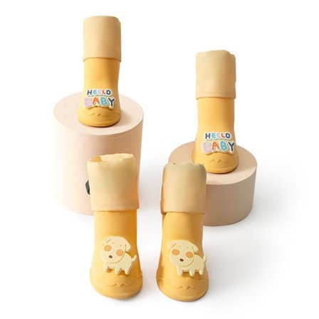 4st/ set Pet Silikon Regnstövel Hundskor GUL M