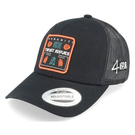 4REAL - Zwart trucker Cap - Trust Issues Patch Black Trucker @ Hatstore